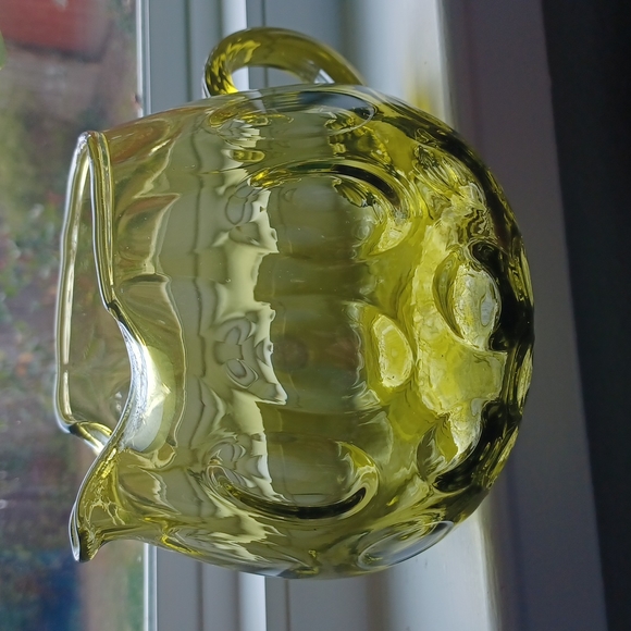 💚Empoli Art Glass Green Coin Dot Pitcher - Picture 7 of 11